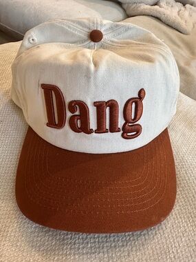 Dang Embroidered Two-Tone Cotton Cap - Cream & Brown